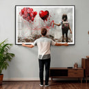 Girl Graffiti Wall Art Canvas Print, Red Balloon Heart by MyGreatCanvas | Canvas Wall Art Prints | Photo Prints & Wall Decor