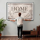 Home Sweet Home Wall Art Canvas Print, Floral Farmhouse by MyGreatCanvas | Canvas Wall Art Prints | Photo Prints & Wall Decor