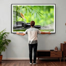 Bamboo Water Flow Black Stone Canvas | Zen Spa Nature by MyGreatCanvas | Canvas Wall Art Prints | Photo Prints & Wall Decor