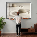Zen Garden Stone Sand Canvas | Japanese Rock Garden Wall Art by MyGreatCanvas | Canvas Wall Art Prints | Photo Prints & Wall Decor