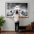 Airplane Wall Art Canvas Print, Black and White Jet Aircraft by MyGreatCanvas | Canvas Wall Art Prints | Photo Prints & Wall Decor