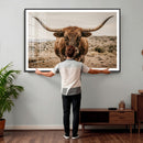 Texas Longhorn Bull Wall Art Canvas Print, Western Farmhouse by MyGreatCanvas | Canvas Wall Art Prints | Photo Prints & Wall Decor