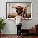 Texas Longhorn Canvas Wall Art Western Bull Desert Moody by MyGreatCanvas | Canvas Wall Art Prints | Photo Prints & Wall Decor