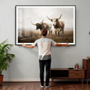 Texas Longhorn Canvas Wall Art Western Bull Desert Moody by MyGreatCanvas | Canvas Wall Art Prints | Photo Prints & Wall Decor