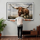 Texas Longhorn Canvas Wall Art Western Bull Desert Moody by MyGreatCanvas | Canvas Wall Art Prints | Photo Prints & Wall Decor