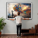 Banksy Girl Wall Art Canvas Print for Living Room Decor by MyGreatCanvas | Canvas Wall Art Prints | Photo Prints & Wall Decor