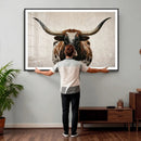 Texas Longhorn Canvas Wall Art Western Bull Desert Moody by MyGreatCanvas | Canvas Wall Art Prints | Photo Prints & Wall Decor