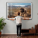 Texas Longhorn Canvas Wall Art Western Bull Desert Moody by MyGreatCanvas | Canvas Wall Art Prints | Photo Prints & Wall Decor