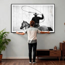 Cowboy Lasso Canvas Wall Art, Black White Western Horse by MyGreatCanvas | Canvas Wall Art Prints | Photo Prints & Wall Decor