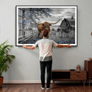 Texas Longhorn Canvas Wall Art, Rustic Farm Barn Bluebonnet by MyGreatCanvas | Canvas Wall Art Prints | Photo Prints & Wall Decor