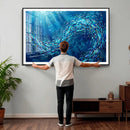 School of Fish Canvas Print | Blue Ocean Underwater Wall Art by MyGreatCanvas | Canvas Wall Art Prints | Photo Prints & Wall Decor