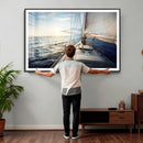 Sailboat Wall Art Canvas Print, Ocean Sunset Sailing Framed by MyGreatCanvas | Canvas Wall Art Prints | Photo Prints & Wall Decor