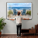 Large Beach Canvas Wall Art Coastal Adirondack Chairs Ocean by MyGreatCanvas | Canvas Wall Art Prints | Photo Prints & Wall Decor
