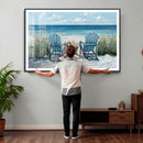 Beach Canvas Wall Art Coastal Adirondack Chairs Ocean by MyGreatCanvas | Canvas Wall Art Prints | Photo Prints & Wall Decor
