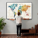 Watercolor World Map Canvas Wall Art Print – Abstract by MyGreatCanvas | Canvas Wall Art Prints | Photo Prints & Wall Decor