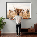 Texas Longhorn Canvas Wall Art, Rustic Farm Animal Photography Print, Farmhouse Country Decor, Western Ranch Art by MyGreatCanvas | Canvas Wall Art Prints | Photo Prints & Wall Decor