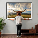 Texas Longhorn Canvas Wall Art – Majestic Triptych Animal by MyGreatCanvas | Canvas Wall Art Prints | Photo Prints & Wall Decor