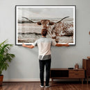 Texas Longhorn Canvas Wall Art Print – Majestic Western by MyGreatCanvas | Canvas Wall Art Prints | Photo Prints & Wall Decor