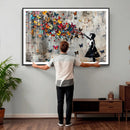Banksy Wall Art - Banksy Girl and Butterfly Explosion Wall