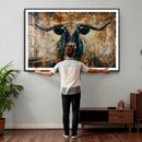Longhorn Wall Art – Rustic Western Bull Canvas Print, Modern