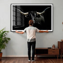 Texas Black Longhorn Bull Wall Art Canvas Print - Western by MyGreatCanvas | Canvas Wall Art Prints | Photo Prints & Wall Decor