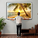 Beach Sunset Canvas Wall Art Print - Tropical Beach Canvas by MyGreatCanvas | Canvas Wall Art Prints | Photo Prints & Wall Decor