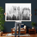 Forest Wall Art Print | Foggy Pine Forest Canvas Wall Art -