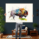 Abstract Buffalo Wall Art, Western Watercolor Bison Canvas by MyGreatCanvas | Canvas Wall Art Prints | Photo Prints & Wall Decor