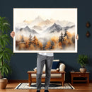 Abstract Mountain Wall Art | Misty Mountain Forest and