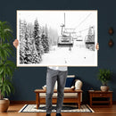 Winter Forest Wall Art Canvas Print – Framed Snowy Mountain