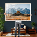 Vintage Old Barn Field Wall Art Canvas Print for Farmhouse