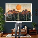 Sunset Mountain Landscape Canvas Wall Art Print - Nature