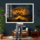 Golden Tree of Life Canvas Wall Art Print - Majestic Glowing by MyGreatCanvas | Canvas Wall Art Prints | Photo Prints & Wall Decor