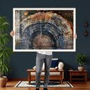 Framed Tree Ring Wall Art - Abstract Colorful Tree Ring Wall