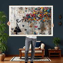 Banksy Butterfly Girl Wall Art – Modern Graffiti Canvas
