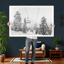 Ski Lift Wall Art – Framed Snowy Mountain Canvas Artwork by MyGreatCanvas | Canvas Wall Art Prints | Photo Prints & Wall Decor