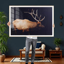 Rustic Elk Wall Art Canvas Print – Framed Moody Wildlife Art by MyGreatCanvas | Canvas Wall Art Prints | Photo Prints & Wall Decor