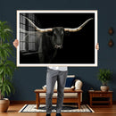 Texas Longhorn Wall Art Canvas Print – Framed Rustic Western