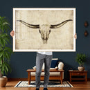 Longhorn Skull Wall Art Canvas Print – Rustic Western by MyGreatCanvas | Canvas Wall Art Prints | Photo Prints & Wall Decor