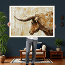 Rustic Longhorn Bull Wall Art Canvas Print – Vintage Western by MyGreatCanvas | Canvas Wall Art Prints | Photo Prints & Wall Decor