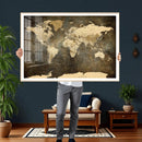 Large Framed Vintage World Map Wall Art Print for Home Wall by MyGreatCanvas | Canvas Wall Art Prints | Photo Prints & Wall Decor