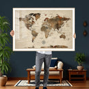 Vintage World Map Wall Art Canvas Print for Living Room, by MyGreatCanvas | Canvas Wall Art Prints | Photo Prints & Wall Decor