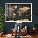 Vintage World Map Canvas Wall Art – Framed Travel Map for by MyGreatCanvas | Canvas Wall Art Prints | Photo Prints & Wall Decor