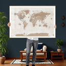 Framed Large World Map Canvas Print for Office Decor by MyGreatCanvas | Canvas Wall Art Prints | Photo Prints & Wall Decor