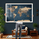 Navy Blue World Map Canvas Print – Framed Travel Map Wall by MyGreatCanvas | Canvas Wall Art Prints | Photo Prints & Wall Decor