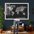 Black World Map Wall Art Canvas Print – Detailed Map of the by MyGreatCanvas | Canvas Wall Art Prints | Photo Prints & Wall Decor