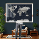 Colorful Watercolor World Map Canvas Print – Vibrant Framed