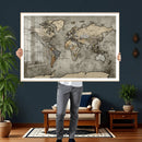 World Map Canvas Print – Detailed Map of the World Wall Art