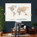 Pastel Colors World Map Wall Art Canvas Print by MyGreatCanvas | Canvas Wall Art Prints | Photo Prints & Wall Decor