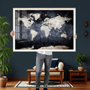 Vintage World Map Canvas Wall Art – Antique Triptych Map